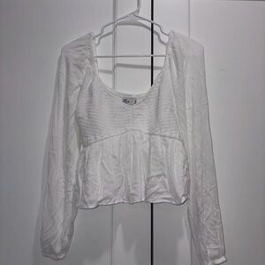 Hollister White Long Sleeve Blouse